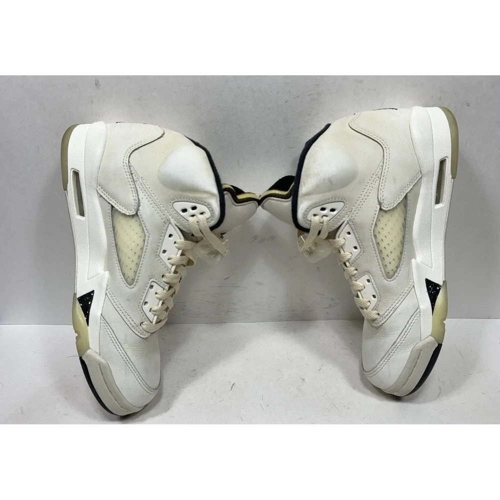 Jordan‎ Air Jordan 5 Retro SE GS Sail Black Leather 6.5Y / Womens 8 FQ3682-100